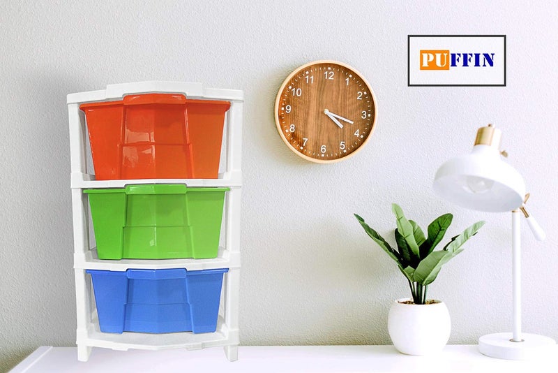 Puffin Multipurpose 3Plastic Modular Drawer System Multi Color use office, home - Image 5