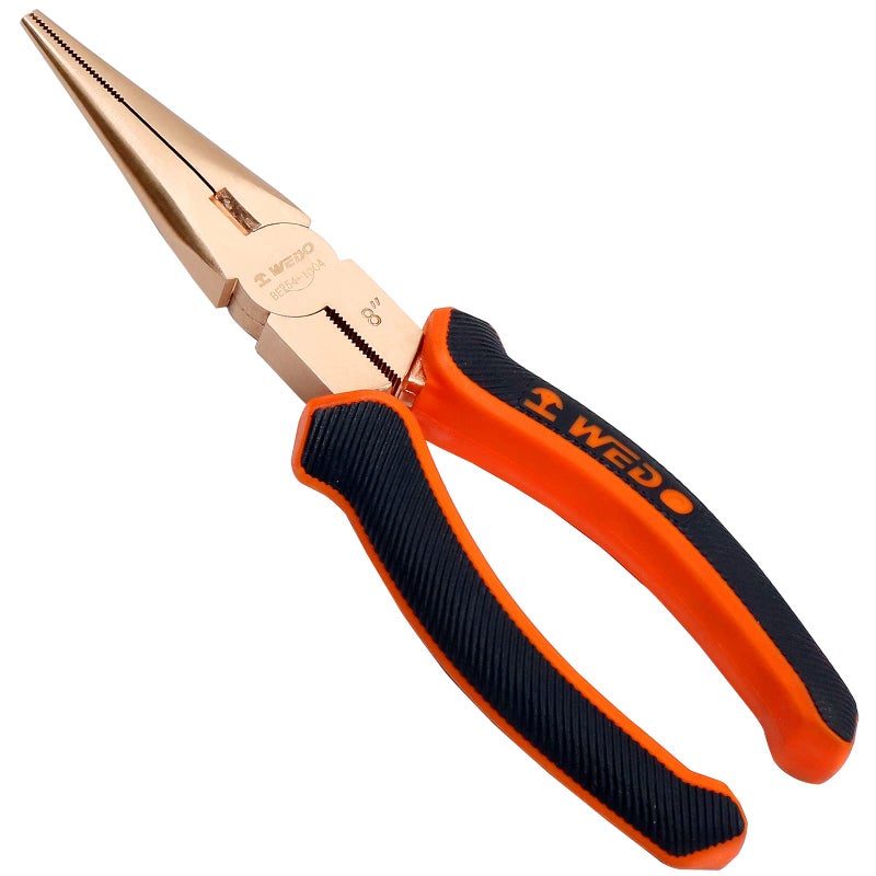 WEDO NonSparking Needle Nose Pliers 6 Precision Long Nose Pliers Snipe Nose Pliers with Wire Cutters NonMagnetic DIN Standard BAM FM Certificate Beryllium Copper - Image 2