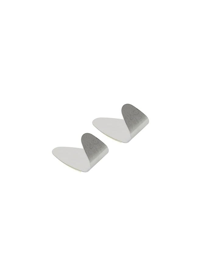 PROMASS promass 2pcs Self Adhesive Sticky Hooks RF12498 Stainless Steel Bathrobe Hanger Anti-Rust Waterproof Hooks for bathroom Bedroom Kitchen Good for hats Towels & Coats No Drilling for Hanging  - Image 2