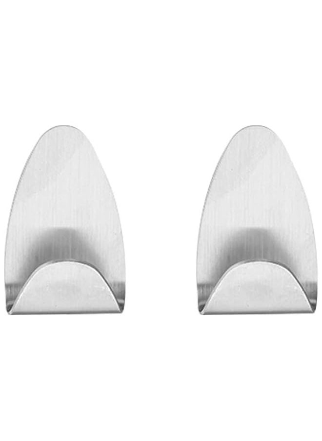 PROMASS promass 2pcs Self Adhesive Sticky Hooks RF12498 Stainless Steel Bathrobe Hanger Anti-Rust Waterproof Hooks for bathroom Bedroom Kitchen Good for hats Towels & Coats No Drilling for Hanging  - Image 1