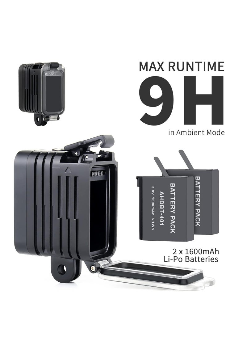 Aluminum Underwater Dive Light, Fit for GoPro Waterproof Fill Nigh Light, 164ft Scuba Light Photography Accessories, Fit for GoPro Hero 12 11 10 9 8 7 6 5 4 3 Mini Max Session DJI OSMO Action Camera