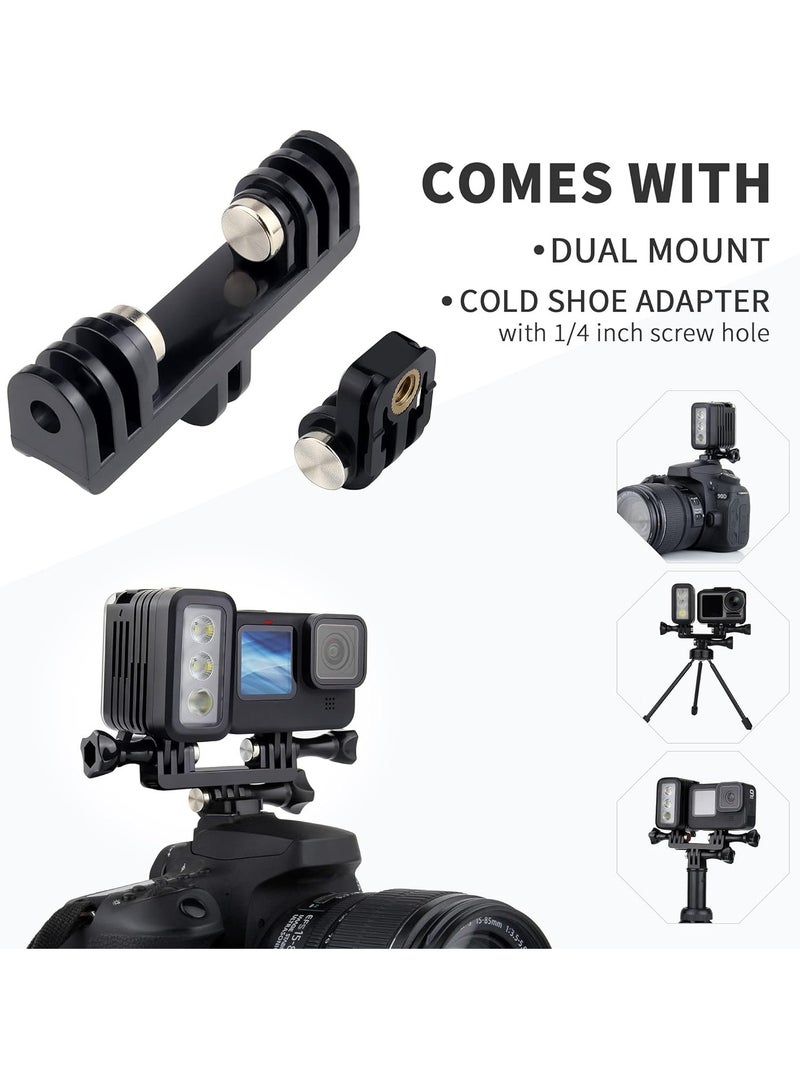 Aluminum Underwater Dive Light, Fit for GoPro Waterproof Fill Nigh Light, 164ft Scuba Light Photography Accessories, Fit for GoPro Hero 12 11 10 9 8 7 6 5 4 3 Mini Max Session DJI OSMO Action Camera