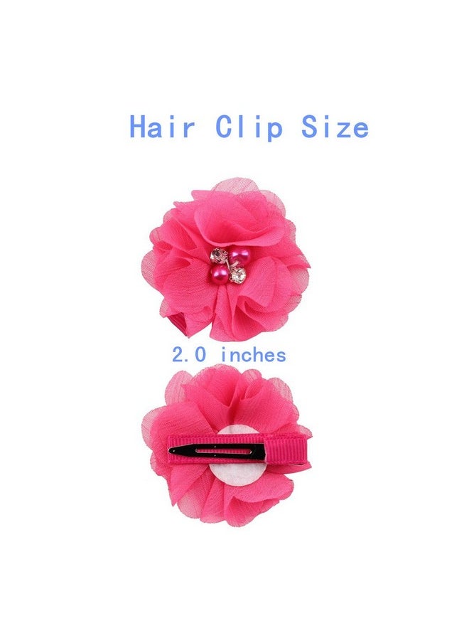 18 Pcs Alligator Hair Clips 2 Inch Chiffon Flower With Crystal Pearl Hair Barrettes Hair Accessories For Teens Women - pzsku/Z9E8D73975A0DEF172A8DZ/45/_/1696664840/64283496-44d5-44cf-a42c-09b1749a21dd