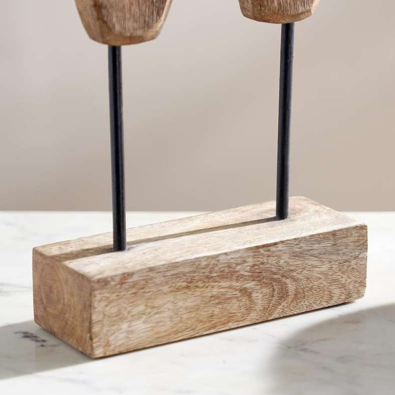 Pan Home Abstract Wooden Sculpture - Brown - Image 4