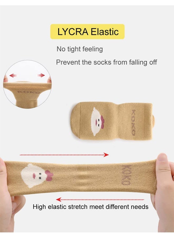 Peachjoy جوارب أطفال غير قابلة للانزلاق، جوارب دافئة وسميكة، جوارب منزلية مضادة للانزلاق للأطفال الصغار، مناسبة للبنات والأولاد حديثي الولادة. - Image 3