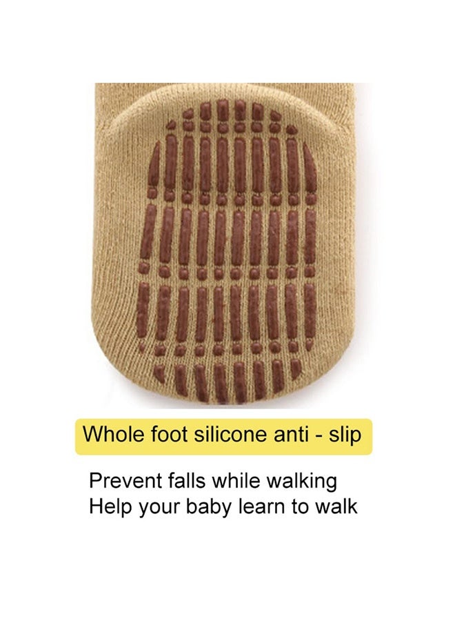 Peachjoy جوارب أطفال غير قابلة للانزلاق، جوارب دافئة وسميكة، جوارب منزلية مضادة للانزلاق للأطفال الصغار، مناسبة للبنات والأولاد حديثي الولادة. - Image 4