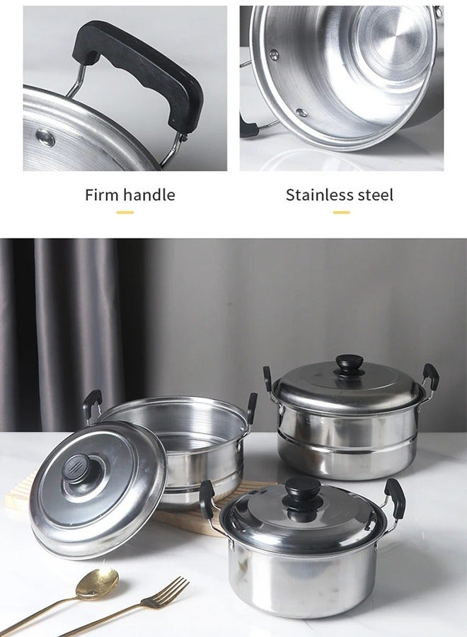 عربست مجموعة أواني طهي غير لاصقة من الفولاذ المقاوم للصدأ ثلاثية الطبقات، 12 قطعة، أدوات مطبخ، بأغطية من الفولاذ المقاوم للصدأ، خالية من حمض بيرفلورو الأوكتانويك، خالية من الرصاص، خالية من الكادميوم، متوافقة مع الحث، آمنة للاستخدام في غسالة الأطباق، آمنة للاستخدام في الفرن، مقابض مريحة، وطبقة نهائية من الكروم - فضي - Image 5