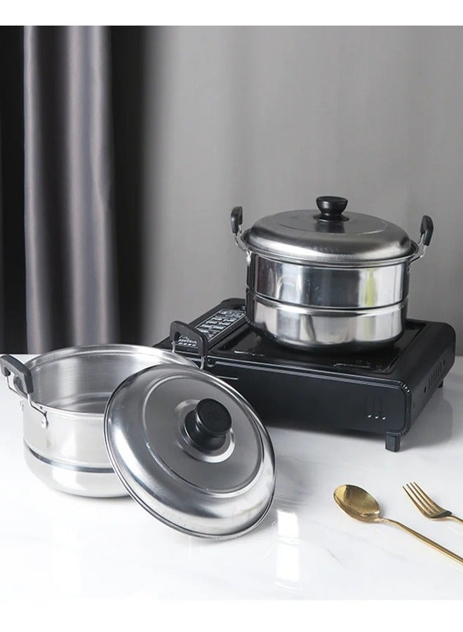 عربست مجموعة أواني طهي غير لاصقة من الفولاذ المقاوم للصدأ ثلاثية الطبقات، 12 قطعة، أدوات مطبخ، بأغطية من الفولاذ المقاوم للصدأ، خالية من حمض بيرفلورو الأوكتانويك، خالية من الرصاص، خالية من الكادميوم، متوافقة مع الحث، آمنة للاستخدام في غسالة الأطباق، آمنة للاستخدام في الفرن، مقابض مريحة، وطبقة نهائية من الكروم - فضي - Image 3