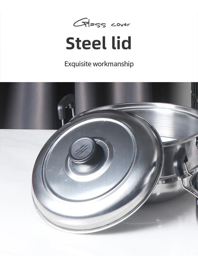 Arabest - 12 Pcs Tri-ply Stainless Steel Cookware Set - Induction Compatible, Dishwasher Safe, Oven Safe, Ergonomic Handles, and Chrome Finish - Image 1