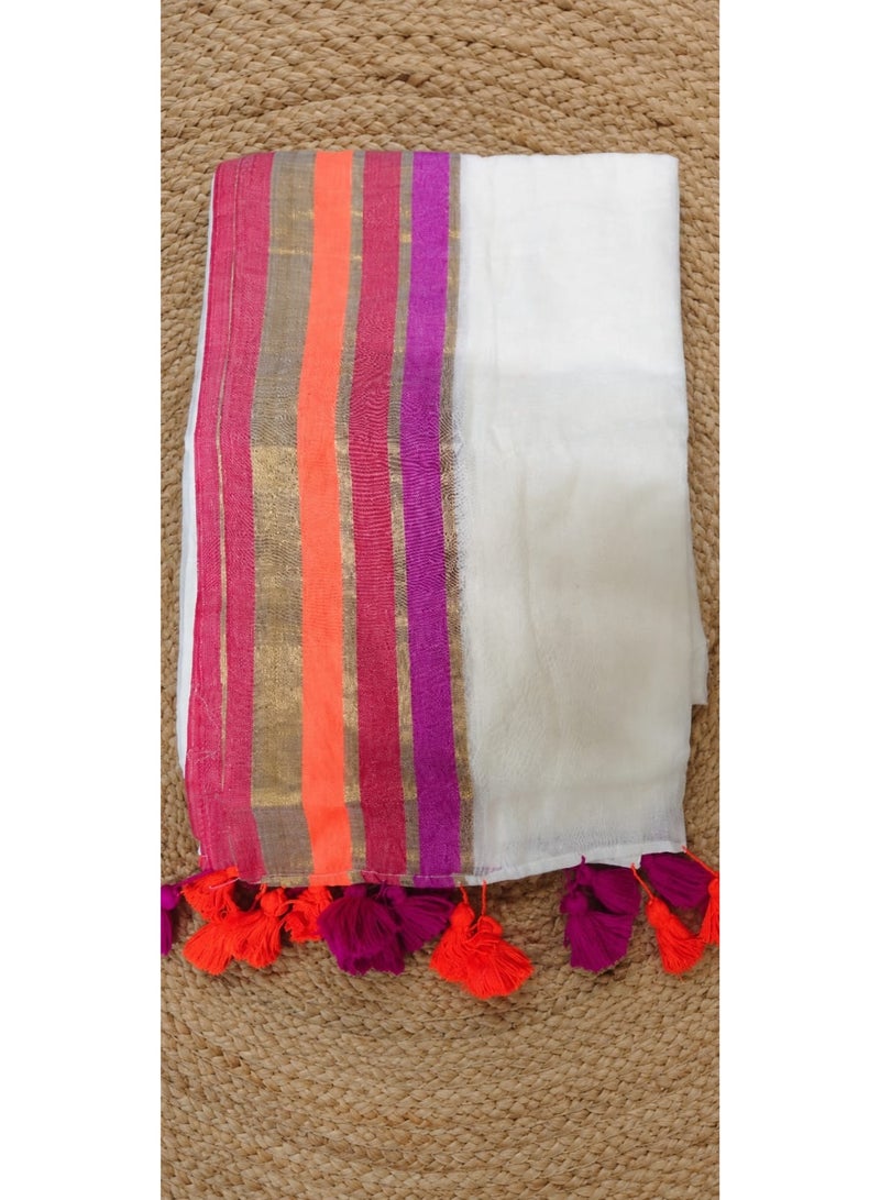 Premium mul cotton 120 count saree - Image 2
