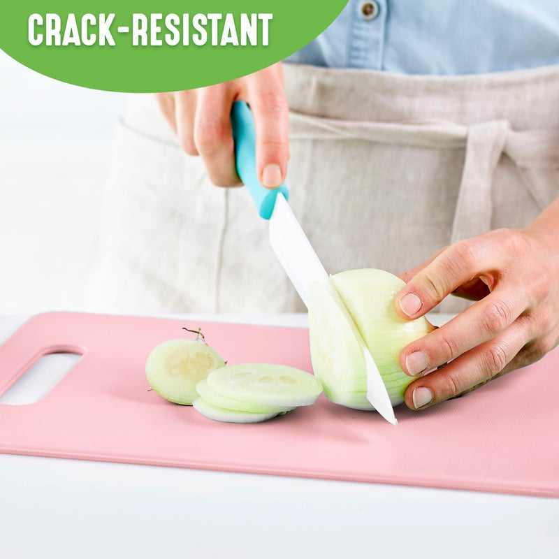 GreenLife Cutting Board Set 8x12" & 10x14", Extra Durable, Meal Prep, Non-Slip, Grip Handles, Crack Resistant, Dishwasher Safe, Reversible, Versatile Kitchen Essentials, Soft Pink - Image 2
