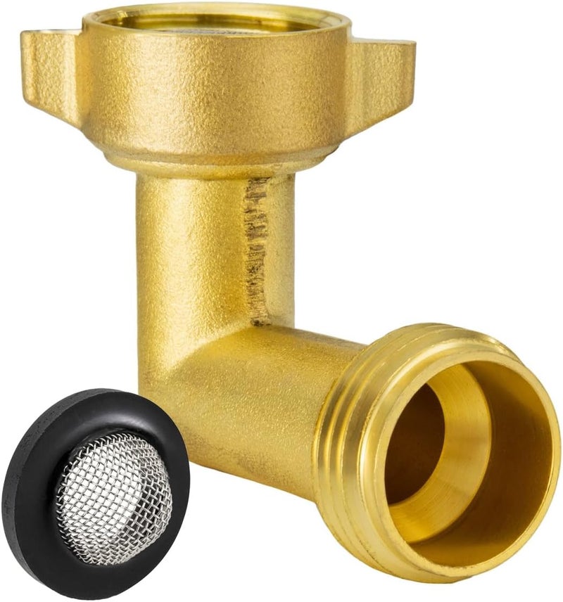 RecPro RV 90 Degree Hose Elbow with Mesh Strainer - Image 1