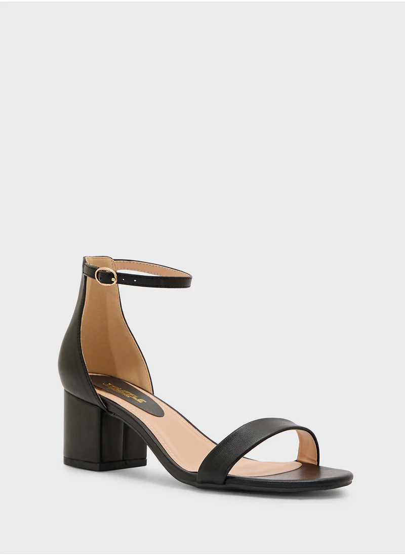 Truffle Block Heel Clip Open Sandal