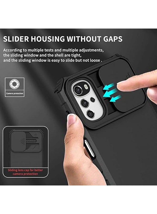 عام حافظة هاتف Motorola Moto G22 / Moto E32، تصميم واقي كاميرا، حافظة هاتف رفيعة من سيليكون TPU مع إطار PC مضاد للصدمات ومزودة بقاعدة قابلة للطي قوية. - Image 5