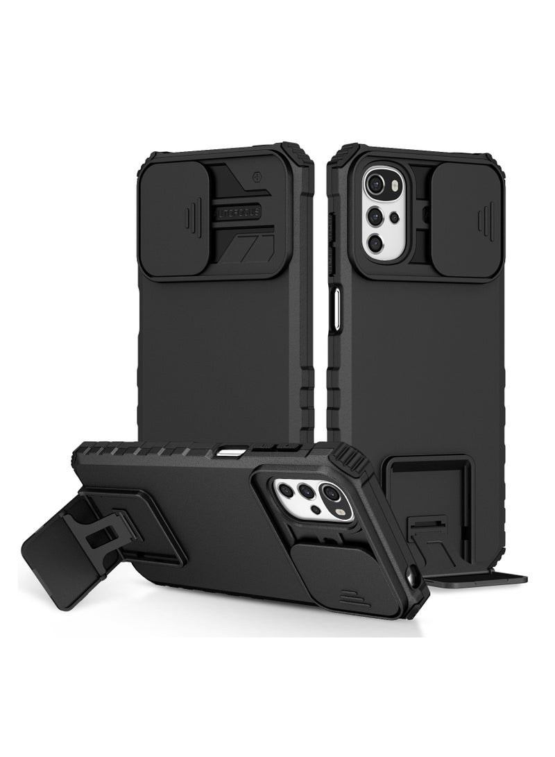 عام حافظة هاتف Motorola Moto G22 / Moto E32، تصميم واقي كاميرا، حافظة هاتف رفيعة من سيليكون TPU مع إطار PC مضاد للصدمات ومزودة بقاعدة قابلة للطي قوية. - Image 1