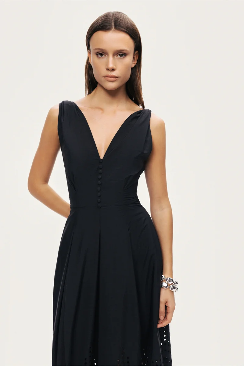 Nocturne  Sleeveless Embroidered Midi Dress for Women | Best Price UAE