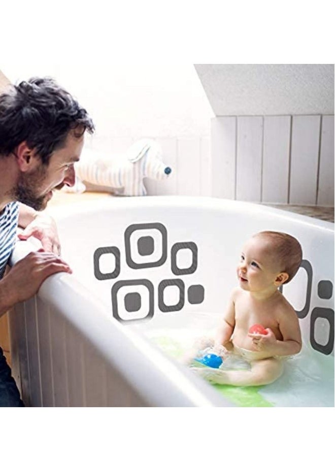 Generic 20 Pieces Adhesive Square Bath Treads, Non-Slip Bathtub Stickers, Non-Slip Traction Decals for Tubs, Showers, Pools, Boats, Stairs (Gray)  - Image 5