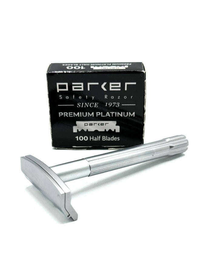 Parker Safety Razor , The Soloedge Single Edge Safety Razor With 100 Blades, Now With A Magnetic Head For Easy Blade Loading, Delivers A Super Smooth & Comfortable Shave  - Image 1