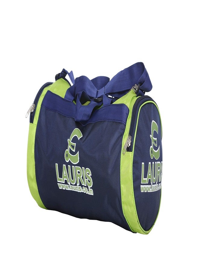 Lauris Sports Duffle Gym Bags for Men and Women Round Stylish Pocket On Both Sides Capacity 26 litres (25 cms * 50 cms) Colour Navy and Green - Image 3