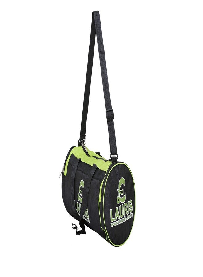 Lauris Sports Duffle Gym Bags for Men and Women Round Stylish Pocket On Both Sides Capacity 26 litres (25 cms * 50 cms) Colour Navy and Green - Image 1