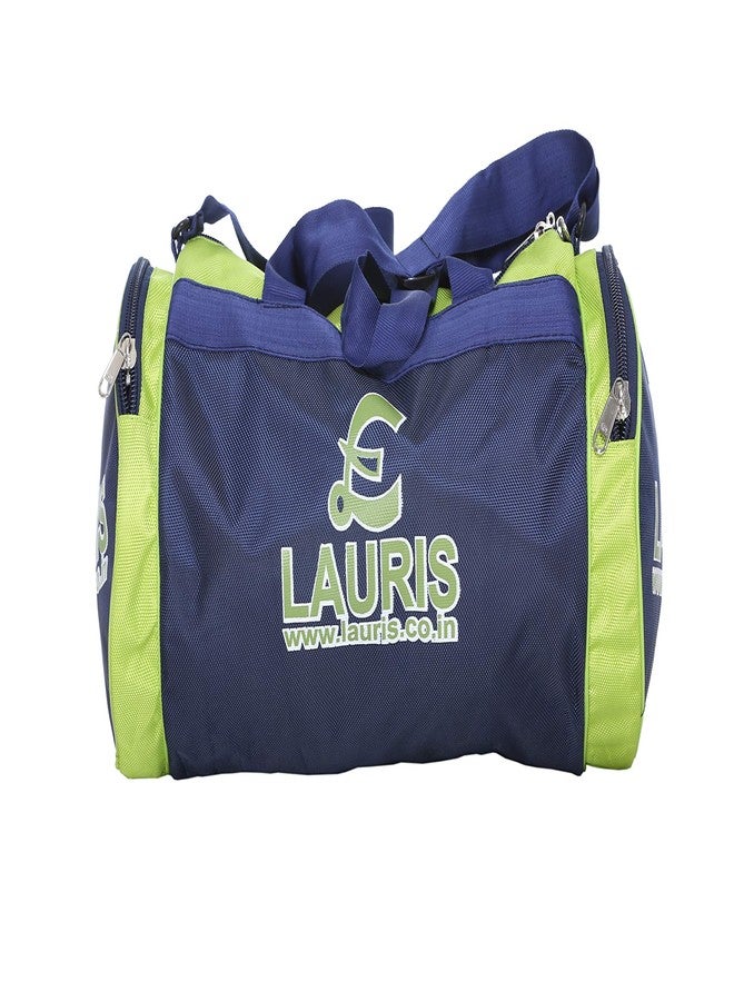 Lauris Sports Duffle Gym Bags for Men and Women Round Stylish Pocket On Both Sides Capacity 26 litres (25 cms * 50 cms) Colour Navy and Green - Image 2