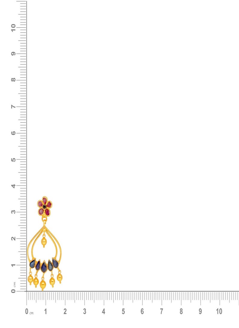 Malabar Gold and Diamonds 22 Carat 916 Purity Precia Gemstone Earrings PRGGEN039ER1Y  - Image 4