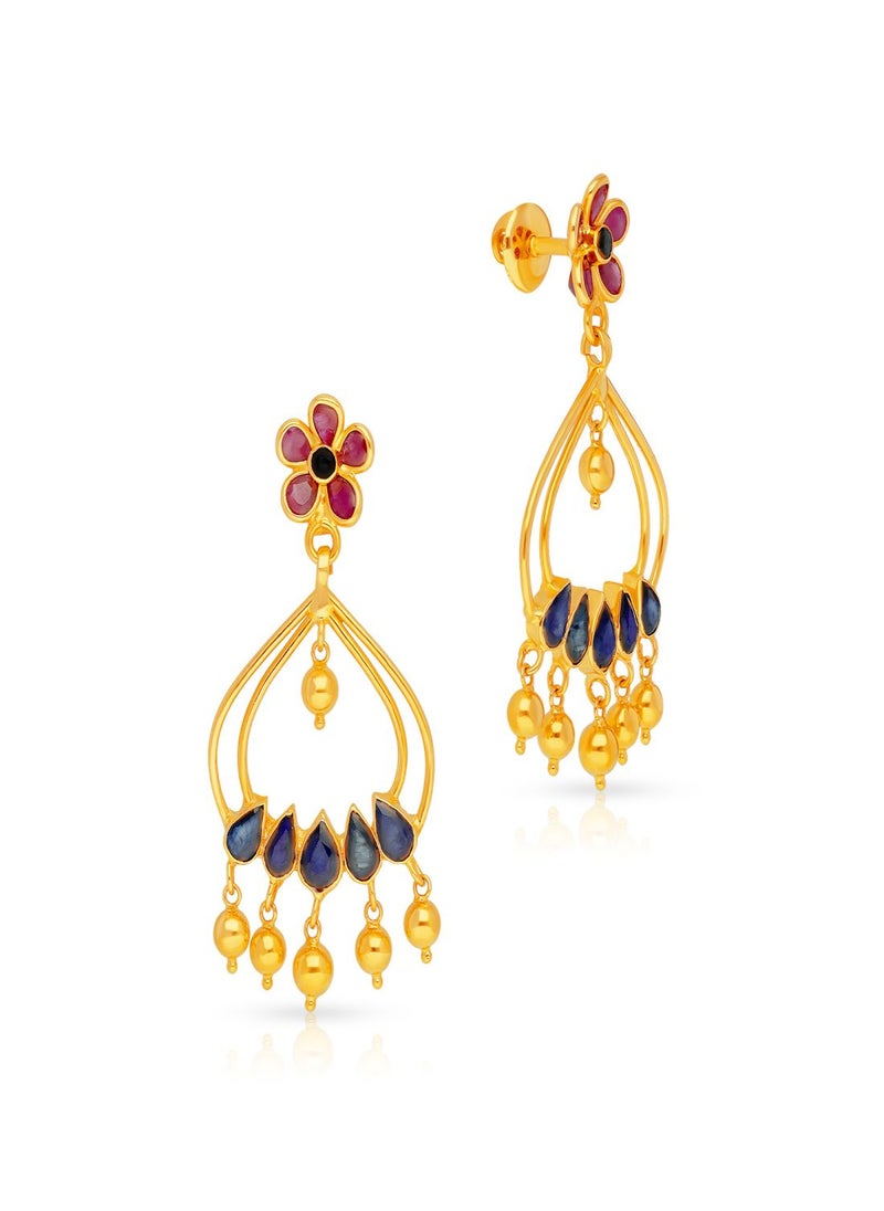 Malabar Gold and Diamonds 22 Carat 916 Purity Precia Gemstone Earrings PRGGEN039ER1Y  - Image 1