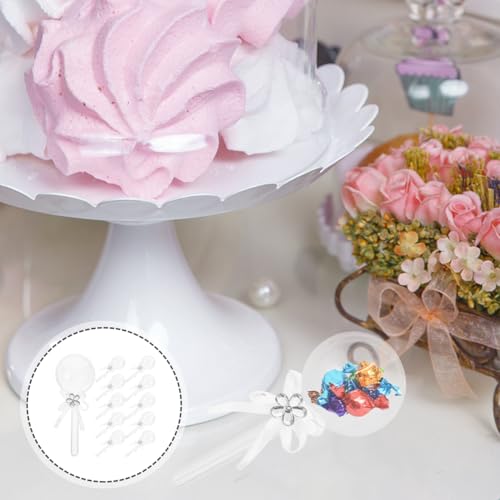 Healifty 12pcs Rattle Acrylic Candy Boxes Fillable Lollipop Candy Box with Ribbon Plastic Container Shower Favors for Gender Reveal Party Clear - Image 3