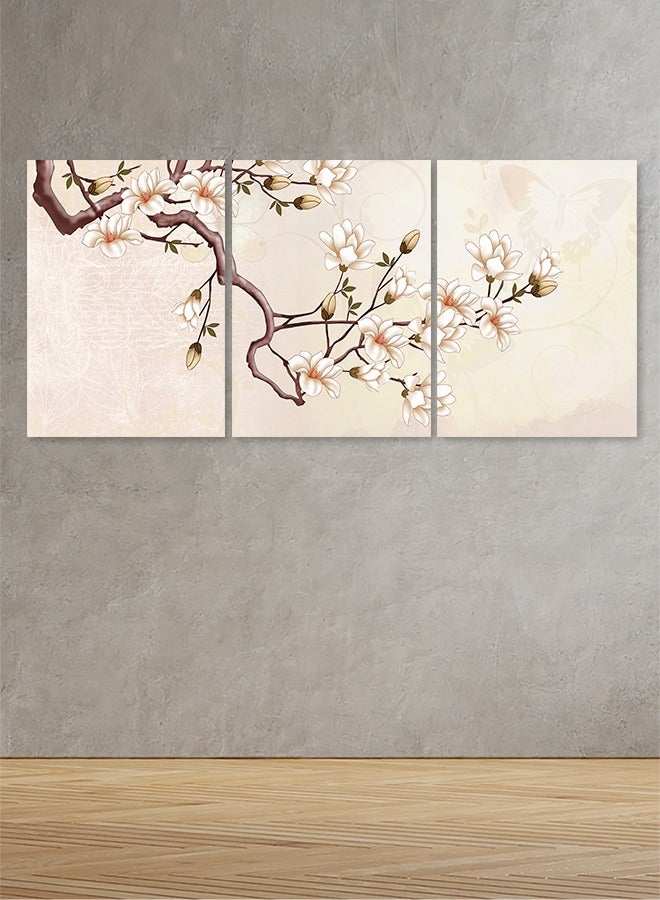 4gdran Three wooden panels with a rose design  - Image 1