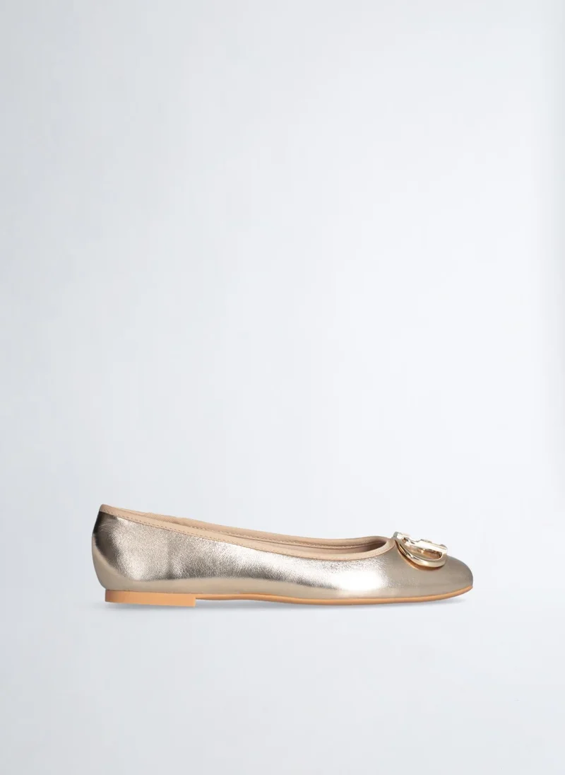 Liu Jo Metallic-effect leather ballet flats