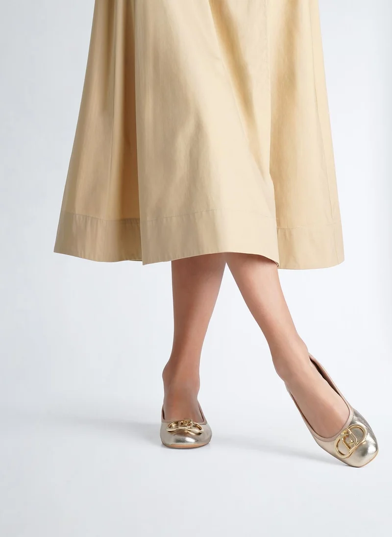 Liu Jo Metallic-effect leather ballet flats