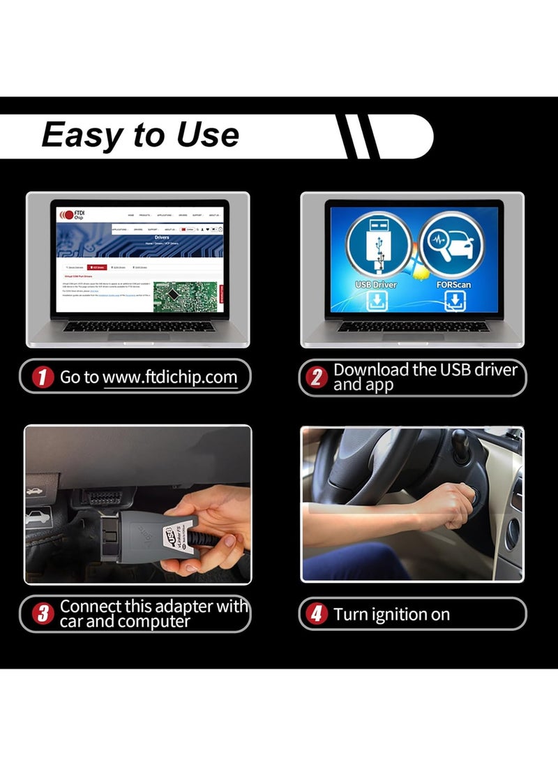 Vgate - VLinker Vgate FS USB OBD2 Adapter Diagnostic Tool For FORScan HS/MS-CAN Car Auto Switch ECU Programming & Modification Hacker-Proof Unlock Advanced And Hidden Functions - Image 1