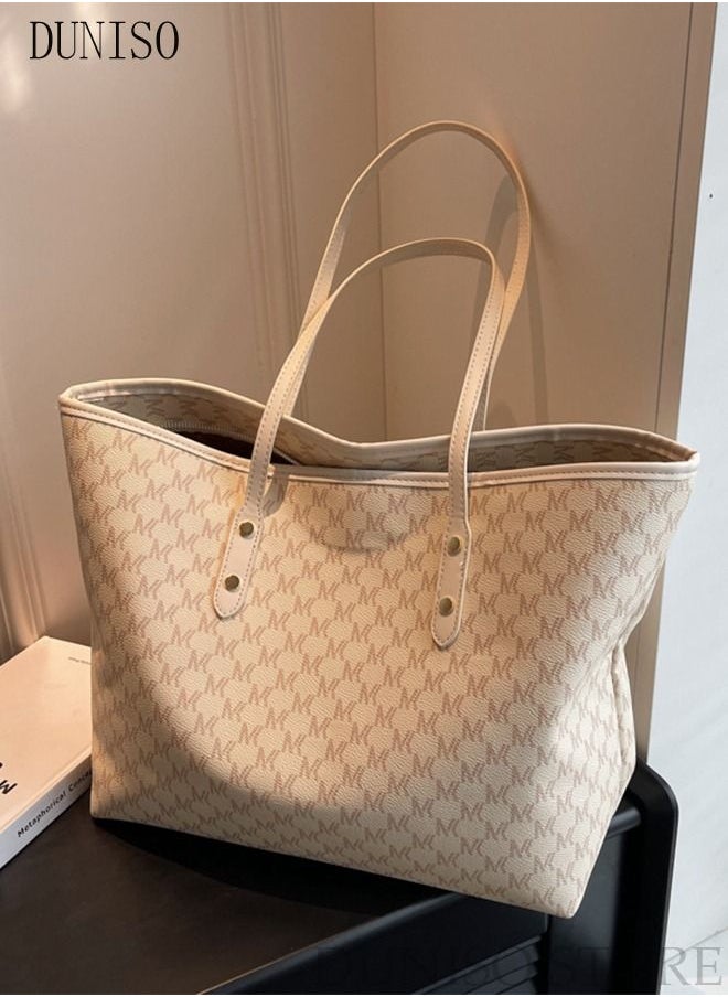 DUNISO - Women's Shoulder Tote Bag Faux Leather Handbag For Women Large Capacity Bucket Bag Fashionable Travel Messenger Shoulder Bag For Ladies Girls College Students - Image 1