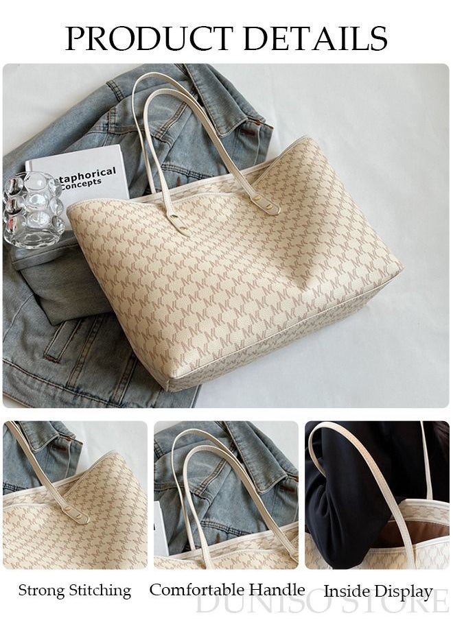DUNISO - Women's Shoulder Tote Bag Faux Leather Handbag For Women Large Capacity Bucket Bag Fashionable Travel Messenger Shoulder Bag For Ladies Girls College Students - Image 1