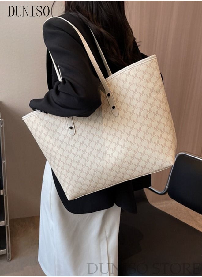 DUNISO - Women's Shoulder Tote Bag Faux Leather Handbag For Women Large Capacity Bucket Bag Fashionable Travel Messenger Shoulder Bag For Ladies Girls College Students - Image 1