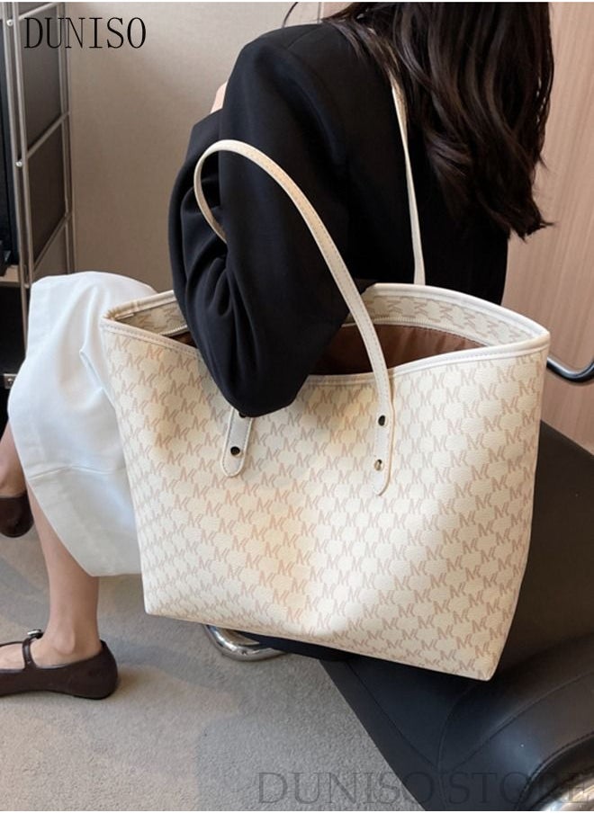 DUNISO - Women's Shoulder Tote Bag Faux Leather Handbag For Women Large Capacity Bucket Bag Fashionable Travel Messenger Shoulder Bag For Ladies Girls College Students - Image 1