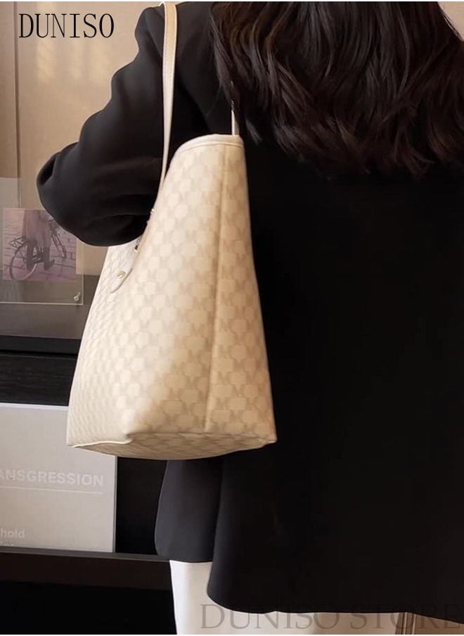 DUNISO - Women's Shoulder Tote Bag Faux Leather Handbag For Women Large Capacity Bucket Bag Fashionable Travel Messenger Shoulder Bag For Ladies Girls College Students - Image 1
