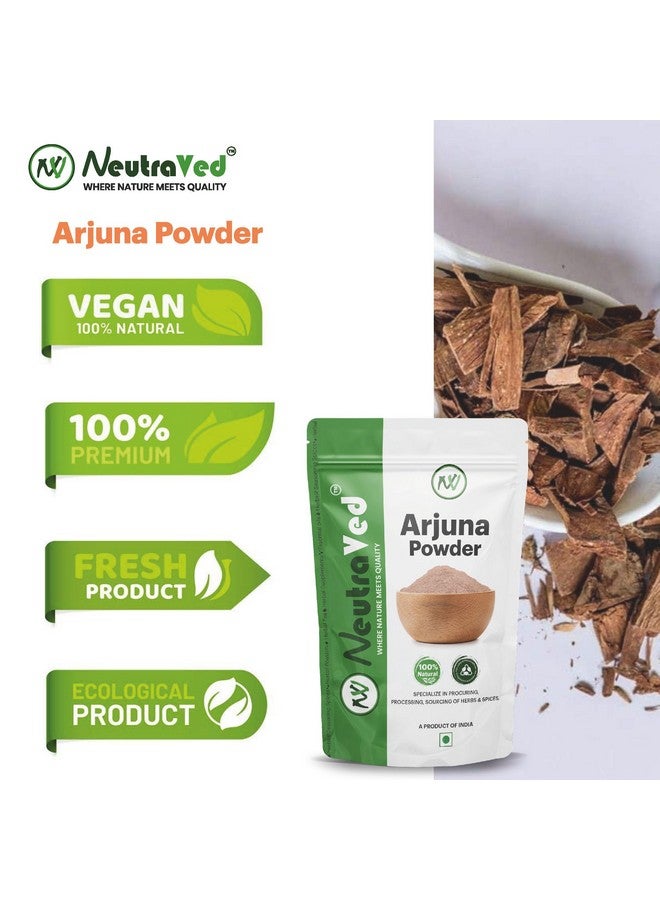 NeutraVed Arjuna Powder | 100% Pure Arjuna Chaal Powder | Arjuna Bark, Arjuna Chal Powder | Terminalia Arjuna | Food-Grade Stand-Up Zipper Pouch (200 gram) - Image 3