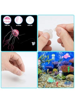 Patelai 8 Pieces Luminous Aquarium Decorations Fake Fish Glowing Jellyfish Artificial Jellyfish Aquarium Fluorescent Lionfish Seahorse Aquarium Decoration Silicone Aquarium Decoration (Dreamy Color)  - Image 5