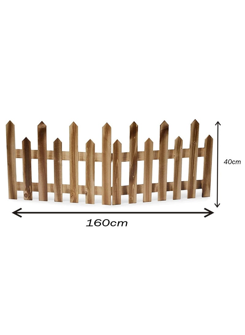 Wooden Garden Fence Wooden Picket Fence Garden Landscape Edging Border Garden Decorative Fence Wooden Solid Fence Wooden Interlocking Panels Animal Barrier