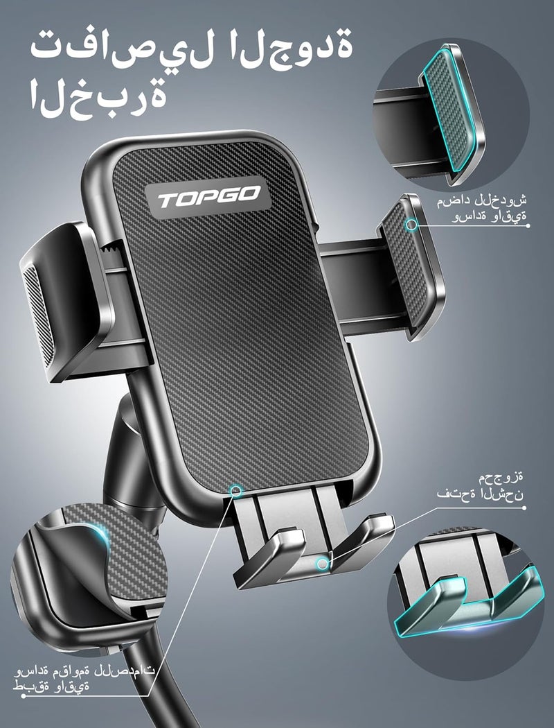 TOPGO [Upgraded] Cup Holder Phone Mount Universal Adjustable Gooseneck Cup Holder Cradle Car Mount for Cell Phone iPhone Xs/XS Max/X/8/7 Plus/Galaxy - Image 3