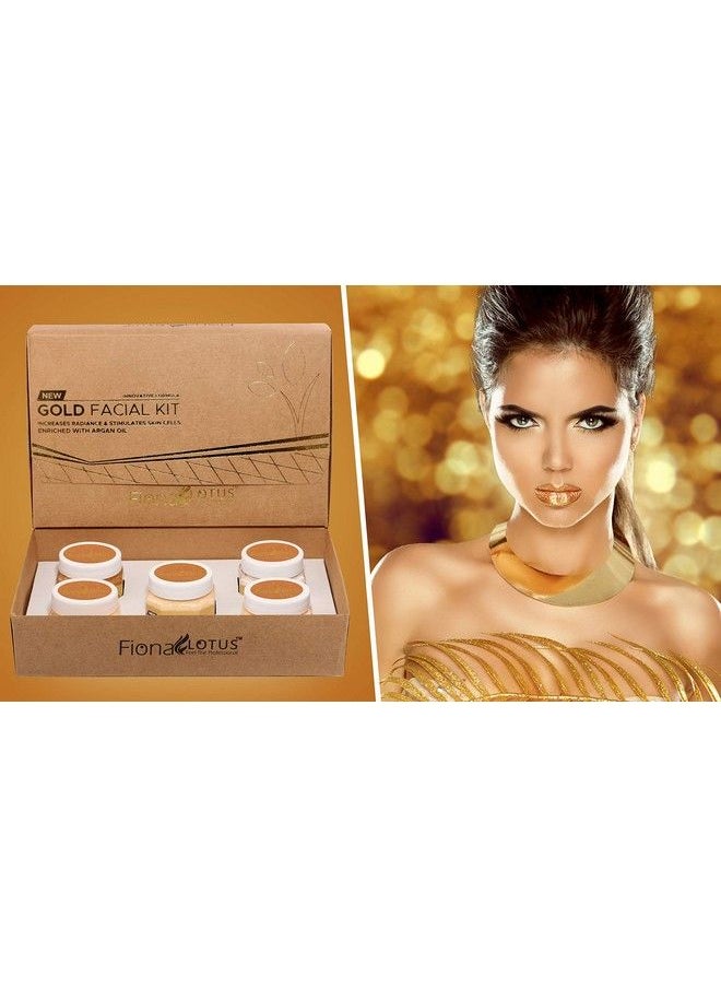 professional feel Fiona Lotus 24K Gold Facial Kit Professional Kit For All Type Skin Solution500 Gm(5 In 1 Set)  - Image 4