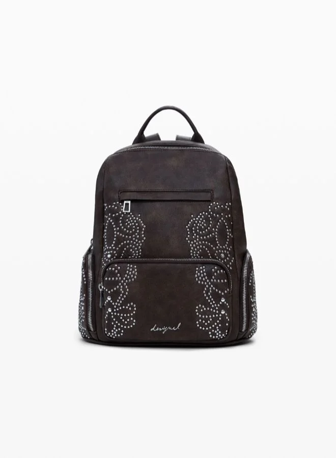 Small backpack with studded pockets