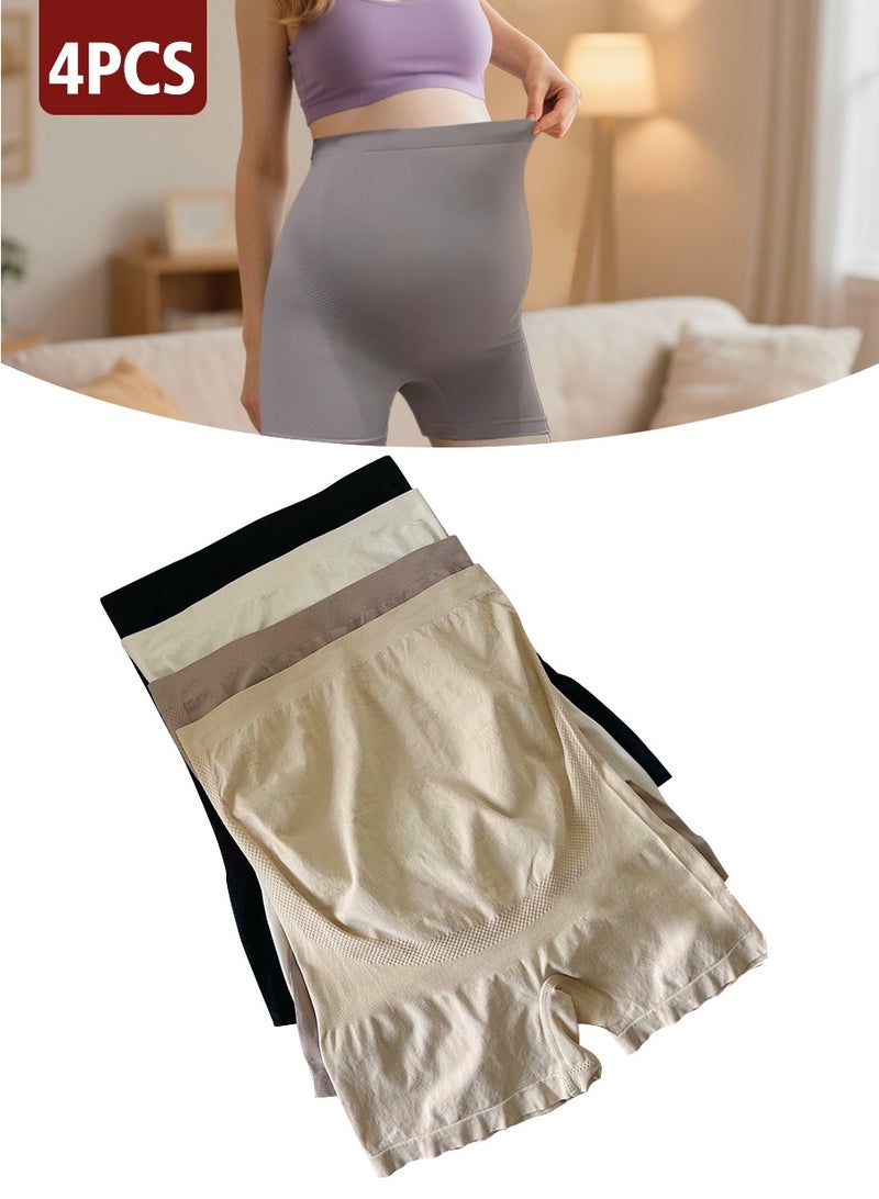 بيروي 4 قطع من ملابس الحامل الداخلية عالية الخصر - دعم كامل للبطن، قطن breathable، مضاد للميكروبات، طارد للرطوبة، ultra-soft، قابل للتمدد، ومريح للارتداء اليومي.(75 كيلوغراما -100 كيلوغراما) - Image 1