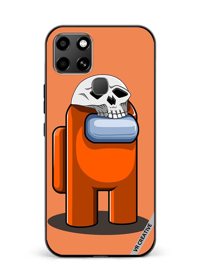 Protective Case Cover For Infinix Smart 6 Orange Game Among Us In Halloween Design Multicolour