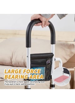 Generic Bed Rails for Elderly Adults Safety, Bed Assist Rail with Dual Grab Handles, Bed Support Bar with Storage Pocket, Fits King, Queen, Double, Single, 20.47×19.2×11.81 inches  - Image 3