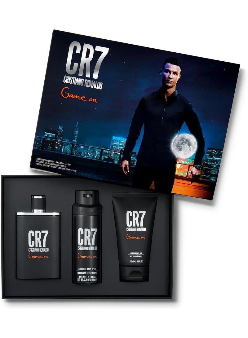 Cristiano Ronaldo CR7 Game On Gift Set - Bold Sports Cologne for Men with Woody Notes - Body Spray & Shower Gel - 3 pcs - Image 3
