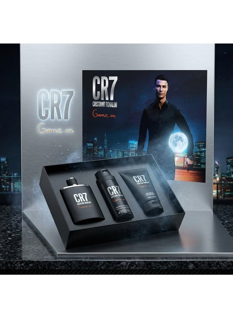 Cristiano Ronaldo CR7 Game On Gift Set - Bold Sports Cologne for Men with Woody Notes - Body Spray & Shower Gel - 3 pcs - Image 1
