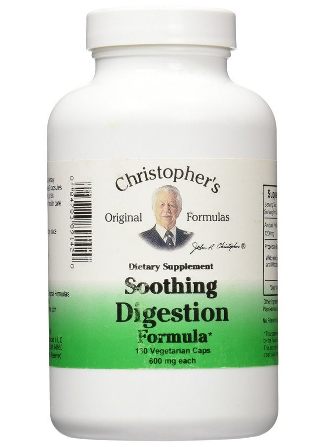 Christopher's Original Formulas - Christopher'S Soothing Digestion 600 Mg 180 Vegetarian Capsules - Image 1