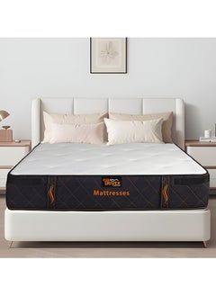 TRIVEX Queen Size Mattress 30cm Thick Handmade Pocket Spring Mattress With Italian Memory Foam Handcrafted With Unique Feather Buttons Providing Ultimate Comfort Mattress 160x200  - Image 1